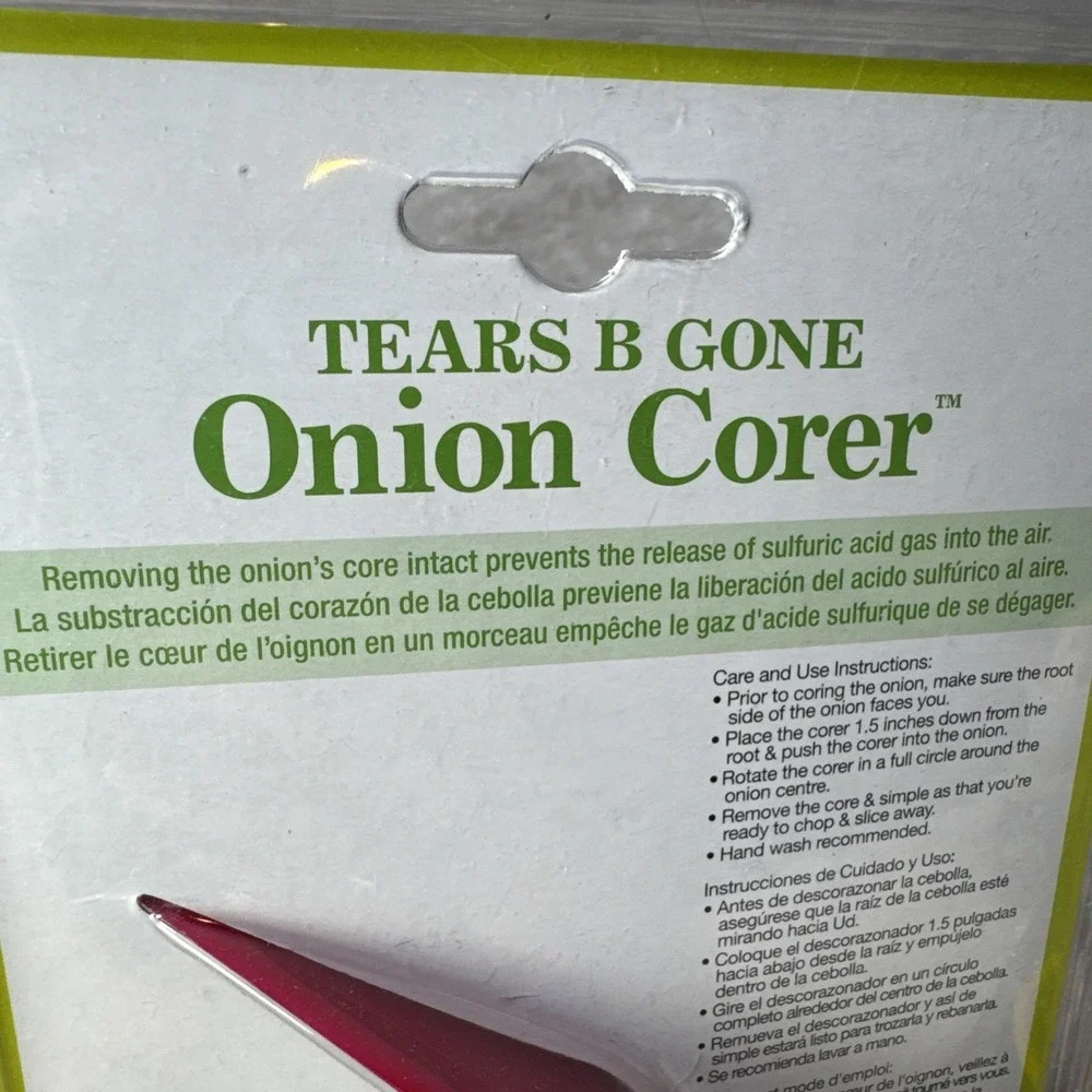 Onion Corer Core & Cut Onions w/ No Tears Evri Tears B Gone NO MORE CRYING!‎ NIP